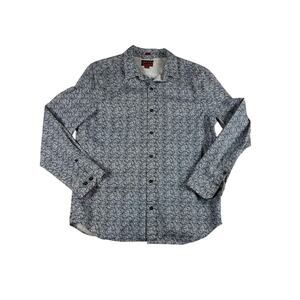 Red Ale Alesbury Floral Print Shirt L Slim Navy White Botanical Heavy Weight